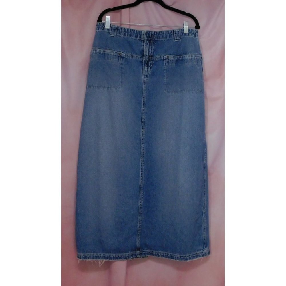 DKNY Blue Denim Midi Skirt